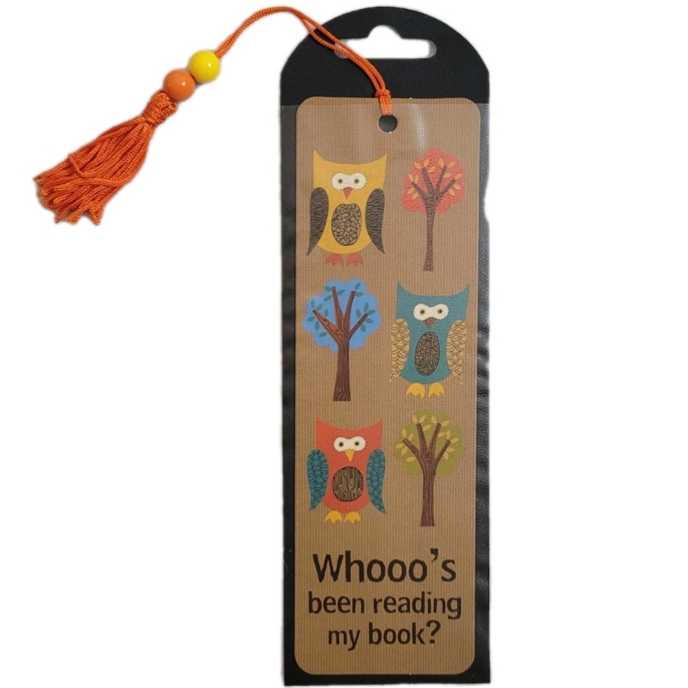 2009 Owls Bookmark Ruler Tassel & Beads Whoo Reading Peter Pauper #3261 Hatchard
